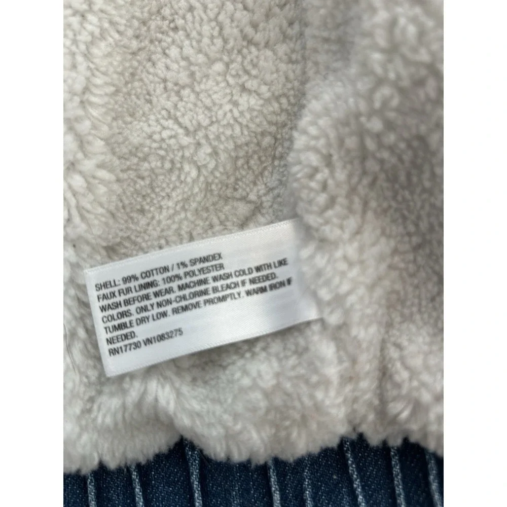Cat And Jack Girls Denim Sherpa Jacket Hooded Sherpa Lined Size Large 10/12